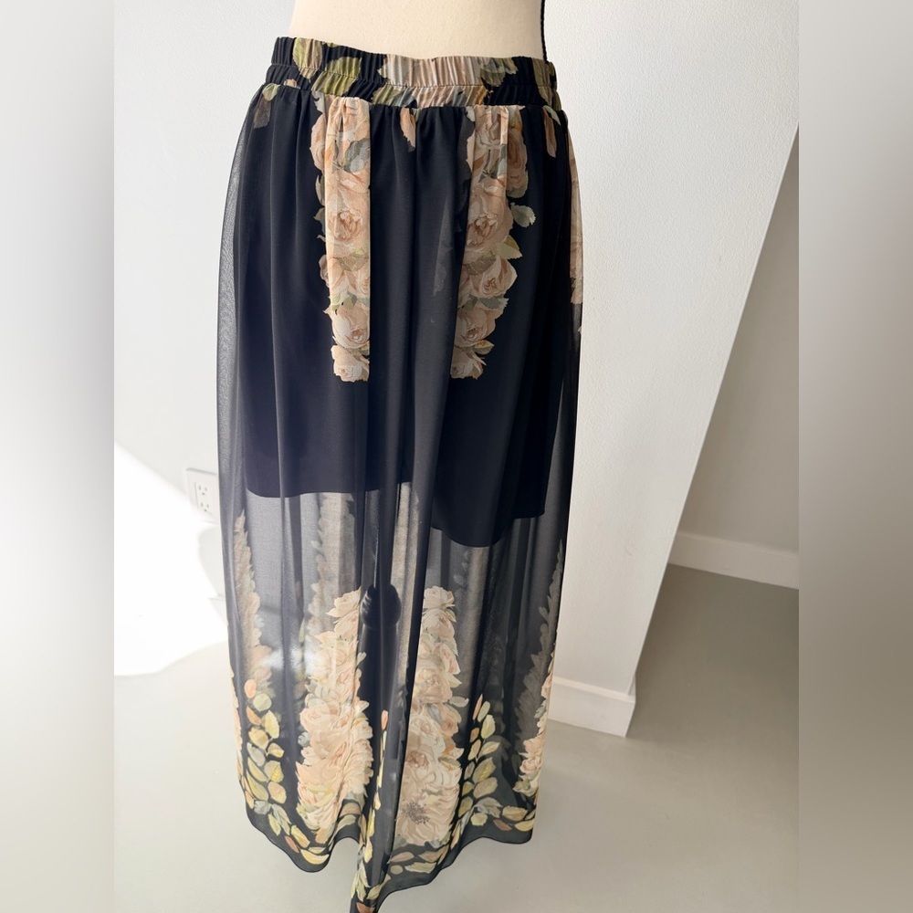 Blugirl Sheer Floral Maxi Skirt | Flowing Designer Skirt | Size D34 (US 4) - Picture 6 of 17